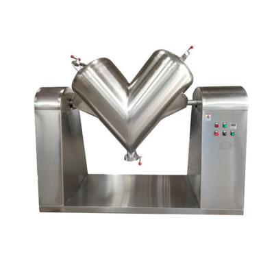 China Building Material Stores Stainless Steel Dry Powder Feed Powder Granule Stirring Mixer V-Type Mixer for sale