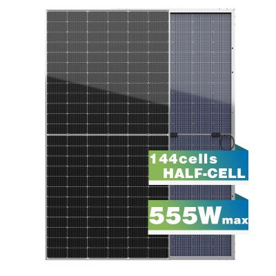 China Original Solar Power System Paneles Solares Monocristalino Costos 144 Halves Mono Cell Bifacial Solar Panel with TUV Certificate for Grid Inverter for sale