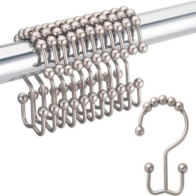 China Contemporary Metal Matte Nickle Double Glide Shower Hooks for sale