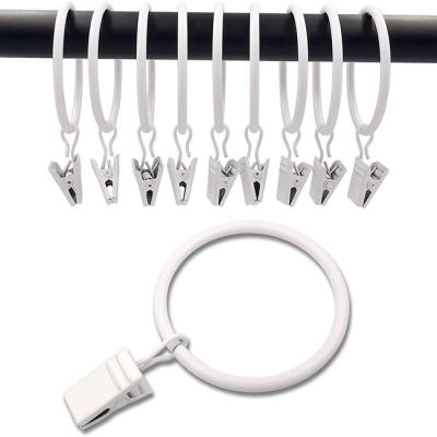 China Hanging Hook Ring Clip Curtain Accessories Shower Rod Hooks Curtain Hook Rings Minimalist Metal for sale