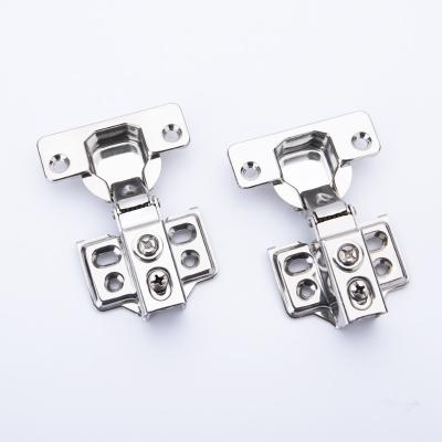 China Traditional Furniture Hardware Stainless Steel 4 Holes Hinges 105 Degree Open Angle Short Arm Soft Close Cabinet Hinge for sale