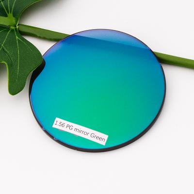 China Manufacturer 1.56 Mirror Green HMC Lens Sun Glass Lenses Photochromic Maat for sale