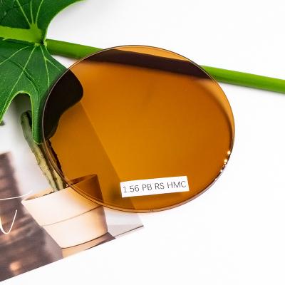 China Manufacturer 1.56 HMC photochromic photochromic bifocal maat lens round cover brown AR photochromic coating for sale