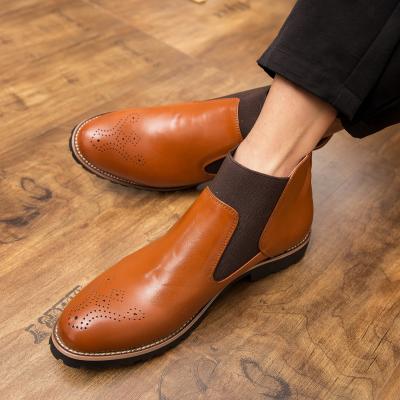 China Autumn Winter Genuine Leather Boots Men's Genuine Leather Formal Casual Dress Shoes Vintage Classic Durable Male Casual Boot For Men for sale