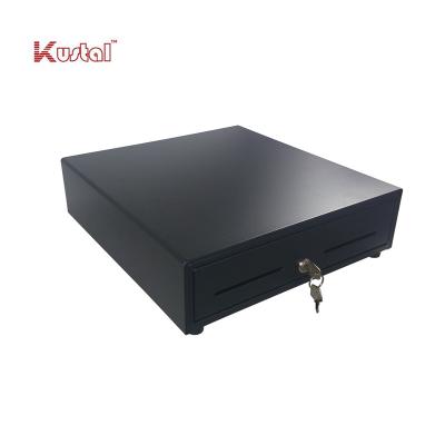 China 410mm Black Classic Metal ABS Pos 12V RJ12 Heavy Duty Roller Cash Drawer for sale