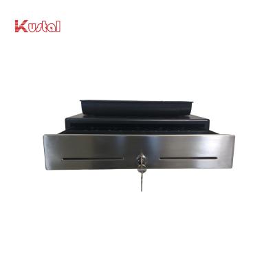 China Black Stainless Panel Metal ABS Pos Drawer 12V RJ11 Cash Drawer for sale