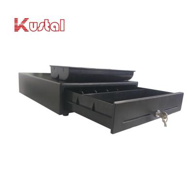 China 410mm 12V Metal Structure POS HIPS Plastic Economical Cash Drawer for sale