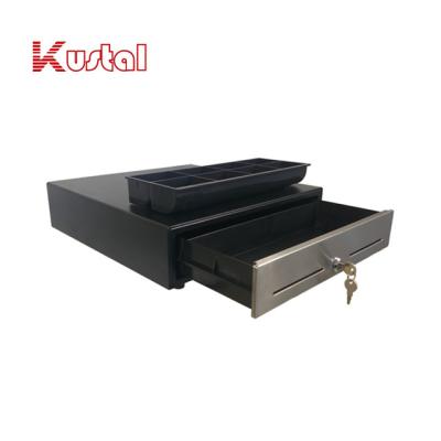 China 24V RJ12 410mm High Quality Stainless Panel POS Economical Cash Drawer With Micro Sensor for sale