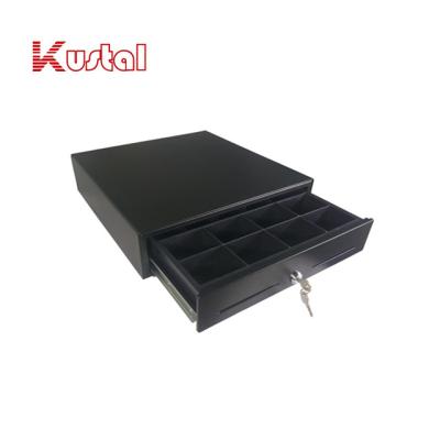 China 410 mm 12V RJ11 Black Ball Bearing Slide POS Solution Metal Slide Cash Drawer for sale