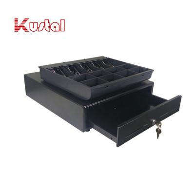 China KST-410R Detachable RJ11 Cable Classic Black Metal POS Register Cash Drawer for sale