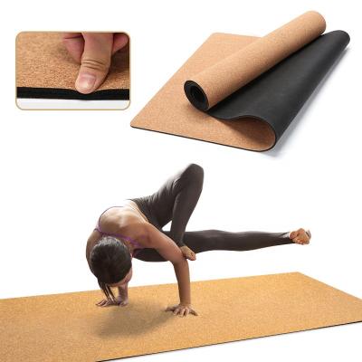 China Custom Printing Natural Rubber Organic Cork Yoga Mat Strip Eco-Friendly Waterproof Washable Durable Anti-Slip Wholesale for sale