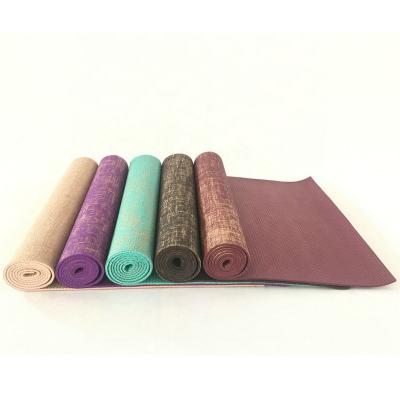 China Custom Canvas Material Waterproof Washable Durable Anti-Slip Logo Workout Exercise High Density Yoga Mat Eco Friendly Hemp Jute 5mm for sale