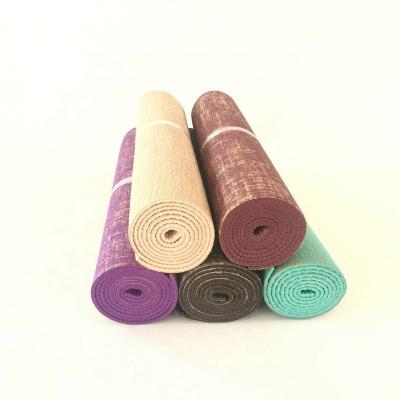 China Eco-Friendly Hemp High Density Natural Jute Waterproof Washable Durable OEM Exercise Gym Yoga Canvas Mat for sale