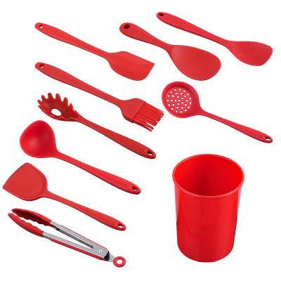 China Eco Friendly Success 10PCS Kitchen Tools Cooking Accessories Silicone Utensil Set for sale