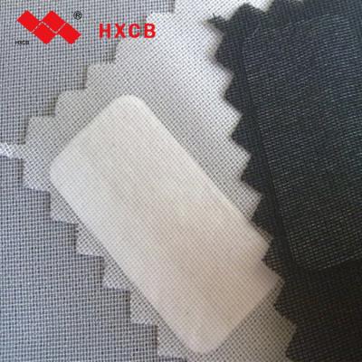 China Adhesive (3310) 100% Polyester Woven Collar Gum Stay Interlining Fabric for sale