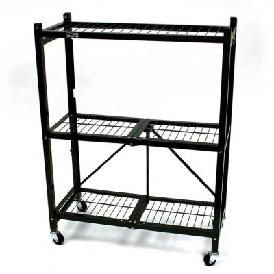 China Corrosion Protection Home Free Installation Metal Storage Shelf Foldable Kitchen Storage Shelf Rack for sale