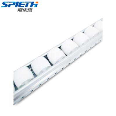 China Warehouse Storage Racking Gravity Flow Rail PE/ABS Wheel Pallet Industrial Placon Aluminum Roller Track for sale