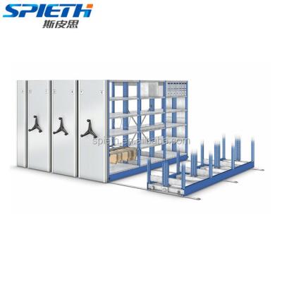 China High Density Corrosion Protection Mechanical Bookcase Anti Theft Mobile Shelving System for sale