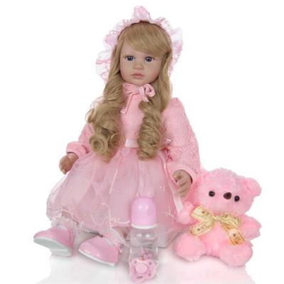 China KEIUMI Toy Factory Sale 24inch 60cm Blue Eyes Beautiful Realistic Reborn Princess Soft Blonde Doll for sale