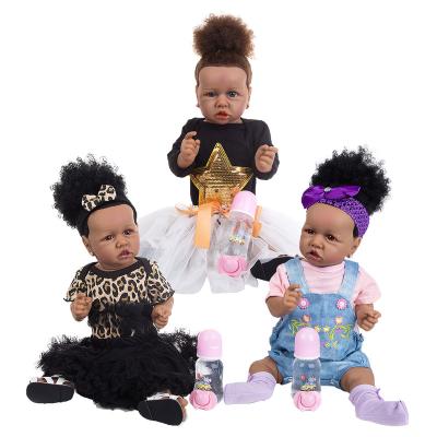 China Toy KEIUMI Soft Black Africa Reborn Dolls Full Lifelike Newborn Dolls Toy Kids Playmate Birthday Gift 23 Inch Toddler Bath for sale