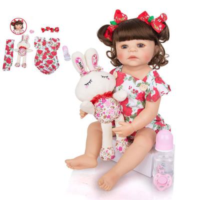 China Lovely 55cm Full Silicone Soft Body Toy KEIUMI Reborn Baby - Doll Toy For Girl Princess Babies Toy Wear Rose Romper Children's Birthday Gift for sale