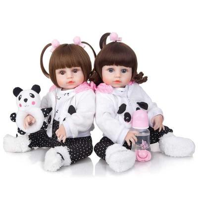 China 19 Inch Soft Sister Reborn Baby Doll Twin Girl Toy Real Live Bebe Reborn Doll Kits Silicone Reborn Baby for sale