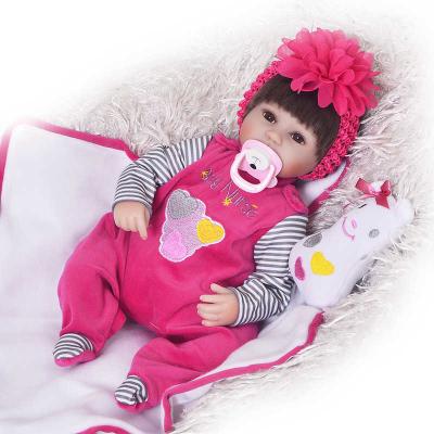 China Realistic Cute Newborn Reborn Silicone Soft Toy 17 Inch Cloth Body Dolls Reborn Baby Doll Kits for sale