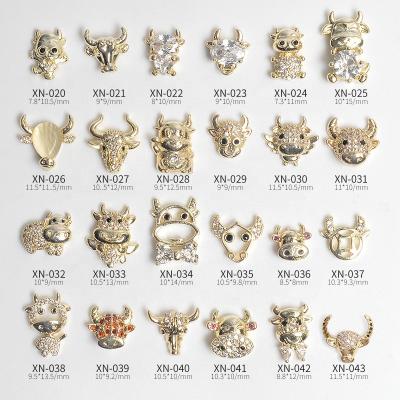 China 2021 Year New Arrival Fashion Design Wholesale Nail Art Decorations Luxury Zircon Accessories 3d Ox Alloy Glitter Zircon for sale