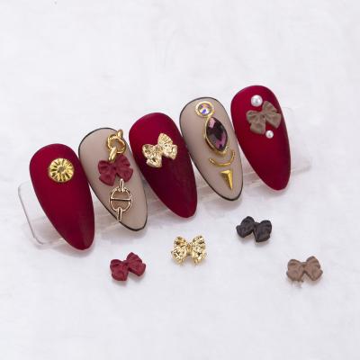 China 2021 Fashion New Design Nail Art Mini Alloy Color Link Arc Matte Metal Nail Art Rhinestone Decorations Wholesale for sale