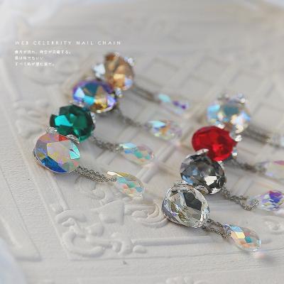 China 2021 New Beauty 2021 New Nail Art Jewelry Finger Nail Flash Rhinestone Rhinestone Nail Chain Diamond Angel Tears Super for sale