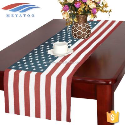 China FLIGHT 16 x 72inch USA Table Flag Cover Polyester Table Cloth for Office Kitchen Dining Wedding Party Home Decor for sale