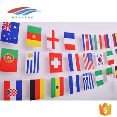 China New Design Custom Hanging Banner Flags Various Kinds Printed Decorative Flags Polyester Fabric String Flag for sale