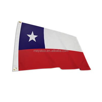 China FLYING 12*18 Inch 2017 Chile Election Polyester Printed Plastic Hand Held Waving Chile Flag for sale