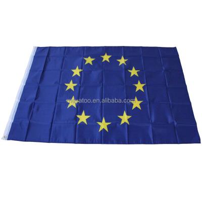 China Hot Sale Polyester 3*5 Full Temporary Stop Hanging 100% European Union EU Flag With Screen Printing for sale