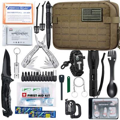 China Outdoor Aid Kit Emergency Survival Gear Kit Outdoor Camping Survival First Medical First Aid Survival Kit en venta