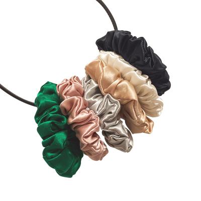 China 2.5cm Fashionable Color Hair Scrunchies Hair Tie Silk Scrunchies For Kids Hair Scrunchies Volume for sale