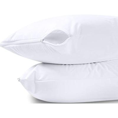 China Queen Size Insect Pillow Protector Waterproof Organic Cotton Waterproof Zippered Cover Device For Pillow for sale