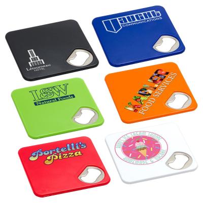 China Factory Wholesale Price Sustainable Stainless Steel Beverage Coasters With Bottle Opener Coaster for sale