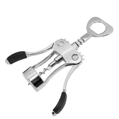 China Sustainable Wholesale Butterfly Shape Chrome Plated Zinc Alloy Wine Cork Screw for sale