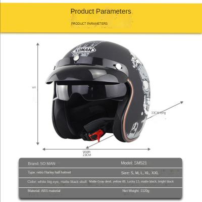 China ABS soman frontier exclusive for electric vehicle helmets, half helmets, retro Harley helmets, men's and women's helmets, summer for sale