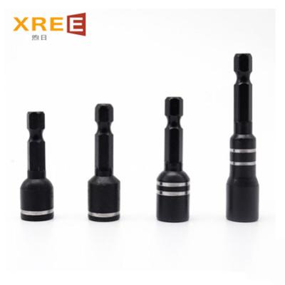 China Heavy Industry 6.35mm Heavy Industry CRV Series Screwdriver Head 8mm Cutting Groove Strong Magnetic Deepening Hexagonal Black Phosphating Pneumatic Socket for sale