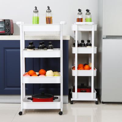 China Kitchen And Bathroom Household 2-4 Row Multi-Function Multi-Function Move Storage Rectangular High Quality White Rack for sale