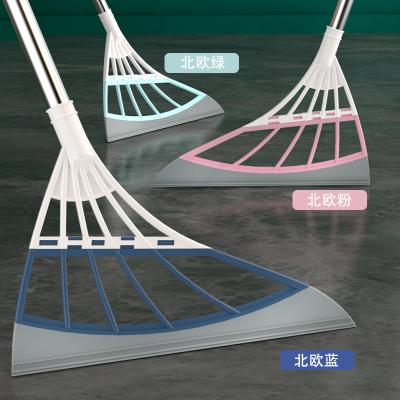 China Latest Home Soft Silicone Clean Floor Wiper No Dead Angle Hair Remover Dust Cleaning Multifunctional Magic Broom for sale