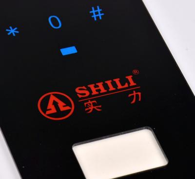 China Other Lock High Quality PC Front Panel For Fingerprint Smart Silk Screen Printed Touch Panels Overlay for sale