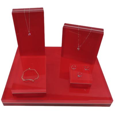 China Handmade Yuefeng Customized Acrylic Jewelry Display Jewelry Counter Set for sale