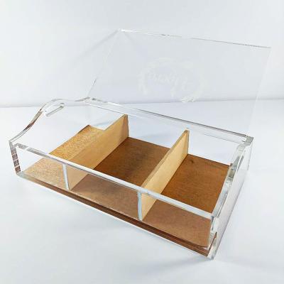 China Handmade Wholesale Rectangle Clear Storage Box Acrylic Cigar Case Humidor Box for sale