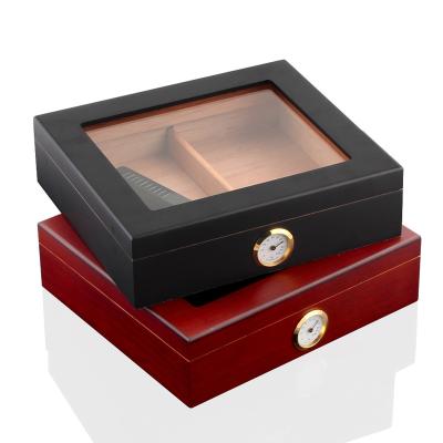 China Handmade High Glossy Lacquer Cigar Cegar Storage Humidor Wooden Box for sale