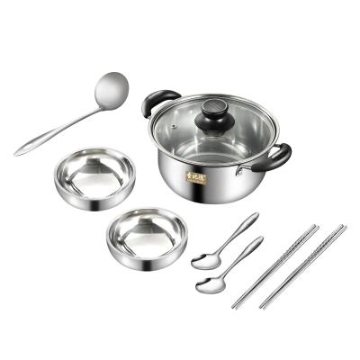 China Sustainable Affordable Pot Household Items Stainless Steel Soup Pot Set Casserole Soup Stew Pot Set for sale