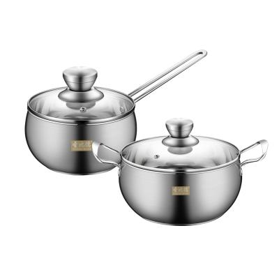 China Viable KITCHENWARE Pan Set Sauce Pot Stainless Steel Casserole for sale