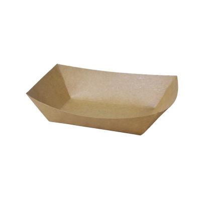 China Eco friendly disposable food grade paper food tray food container all kinds of size potato chips paper trays for sale